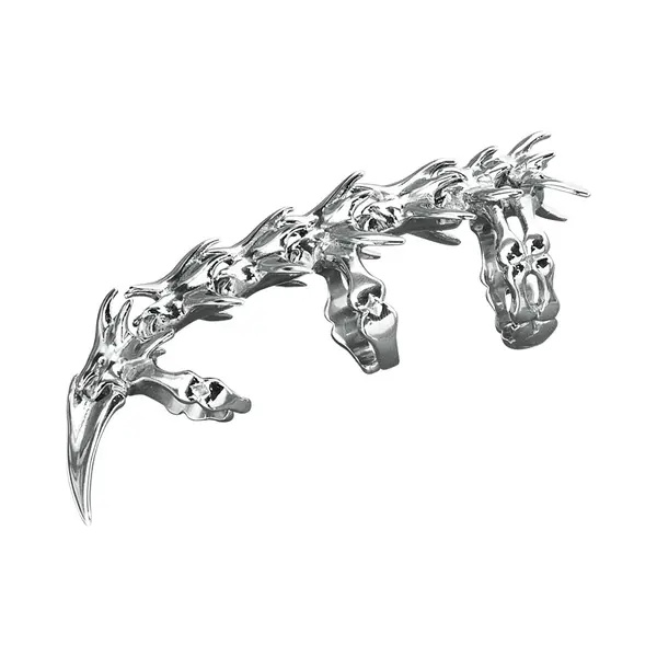 EtNox Hard And Heavy Wirbelsäule Ring Silberfarben thumbnail