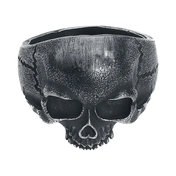 Etnox Skull Head Heren Ring - Zilverkleurig - M thumbnail