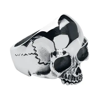 EtNox Hard And Heavy Ring - Skull Head - Voor Mannen - Zilverkleurig