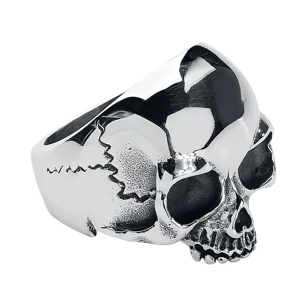 EtNox Hard And Heavy Ring - Skull Head - Voor Mannen - Zilverkleurig thumbnail