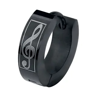 EtNox Musiknote Ohrring Schwarz