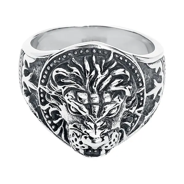 EtNox Hard And Heavy Löwe Ring Silberfarben thumbnail