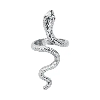 EtNox - Gothic Ring - Snake - Voor Vrouwen - Zilverkleurig