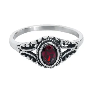 EtNox Ruby Ring Silberfarben