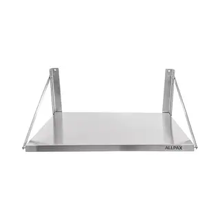 Allpax Wandboard 60 X 45 X 32, 5 Cm Edelstahl Max. Belastbarkeit 40 Kg Klappbar Bordstärke 3 Cm, Gastro Wandregal
