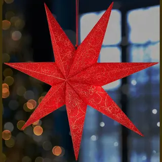 Brubaker 60 Cm Kerstster Voor Binnen - Adventster Met E14 Voet Om Op Te Hangen - Raamverlichting Ster Om Op Te Hangen - Kerstster Set Met 3, 5 M Kabel