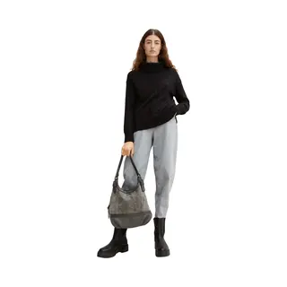 Tom Tailor Juna Damen Shopper Umhängetasche Reißverschluss Klein Grau
