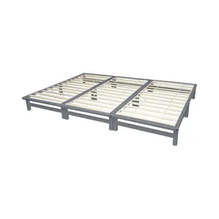Homestyle4u Familiebed - 270x200 Cm - Houten Bed - Grijs