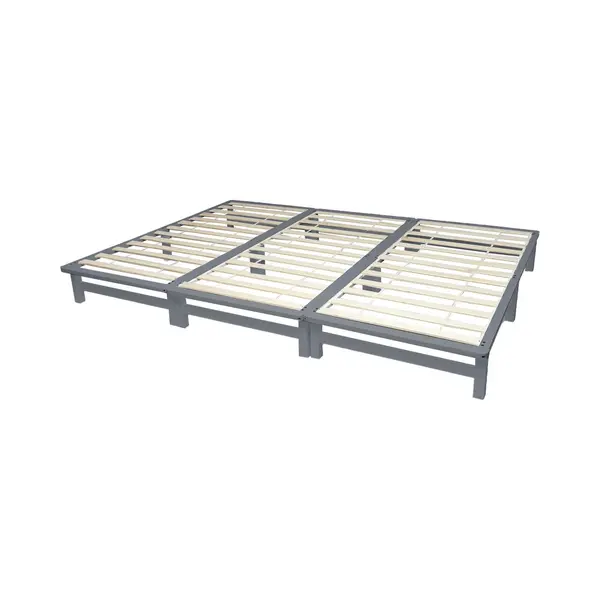 Homestyle4u 2273, Familienbett Palettenbett 270 X 200 Cm Massivholzbett Palettenmöbel Bett Holzbett Futonbett Grau thumbnail