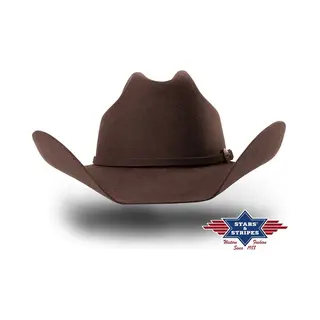 Stars & Stripes Wyoming Black Hut – Formstabiler, Wasserabweisender Western-Cowboyhut Aus Wollfilz