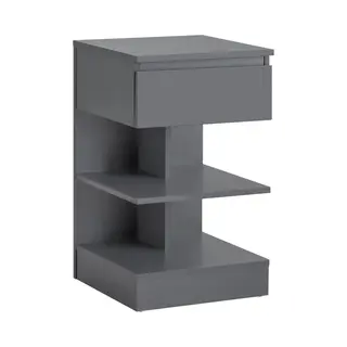 SoBuy FBT49-Hg - Bijzettafel - 1 Lade En 3 Planken - Grijs