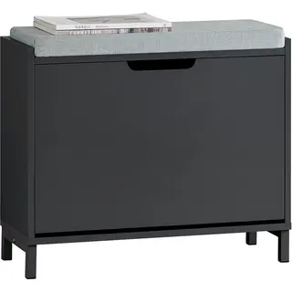 SoBuy Schuhkipper FSR151, Kommode Hoch, Flurschrank Für Diele, Flur, Platzsparend, Schuhschrank Mit Klappen Schuhregal Schmal Schuhkommode