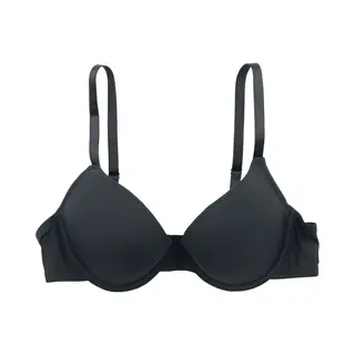 Grey Velvet T-Shirt Bra Black