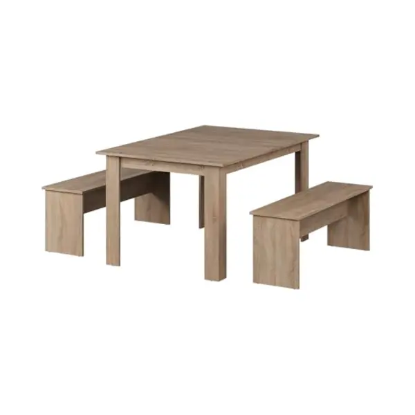 Vicco Tafelgroep 140 X 90 Cm - 4 Personen - Eetkamer Eettafel Keuken Zitgroep Tafel Bank - Banken Flexibel Op Te Bergen (eiken) thumbnail