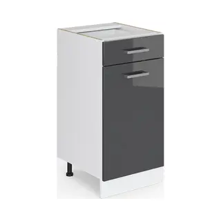 Vicco Unterschrank R-Line, Anthrazit Hochglanz/Weiß, 40 Cm Ohne Arbeitsplatte (1-St)