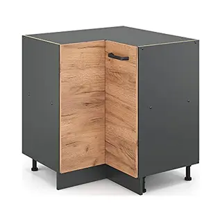 Vicco Corner Cabinet Raul, Gold Power Oak/Anthracite, 75.6 Cm Without Worktop