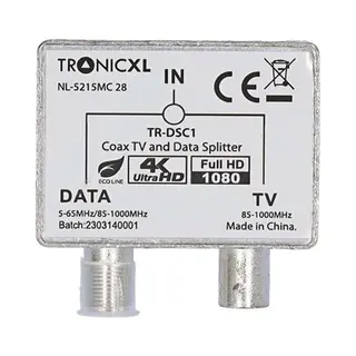 TronicXL Breitband Multimedia-Aufsteckadapter Iec Coax Verteiler Für Kabelmodem Und Tv Kabel Kabelfernsehen Splitter Internet Data/Fernsehen I 2-Fach