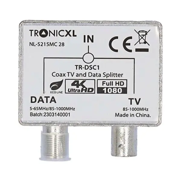 TronicXL Breitband Multimedia-Aufsteckadapter Iec Coax Verteiler Für Kabelmodem Und Tv Kabel Kabelfernsehen Splitter Internet Data/Fernsehen I 2-Fach thumbnail