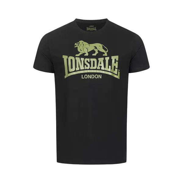 Lonsdale Herren Logo T-Shirt, Black/Olive, Xxl Eu thumbnail