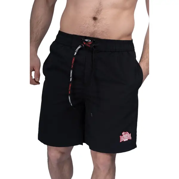 Lonsdale Shorts Dunbeath Beachshorts Normale Passform Black/White/Red-Xxl thumbnail