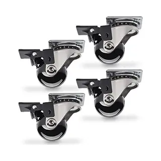 Sotech 4 Stück Lenkrollen Swift Rollen-Ø 35 Mm Schwarz Mit Feststellfunktion, Transportrollen Belastbar Bis 140 Kg (35 Kg Pro Möbelrolle), Höhe 51