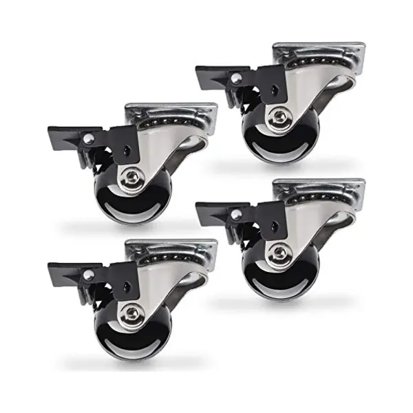 Sotech 4 Stück Lenkrollen Swift Rollen-Ø 35 Mm Schwarz Mit Feststellfunktion, Transportrollen Belastbar Bis 140 Kg (35 Kg Pro Möbelrolle), Höhe 51 thumbnail