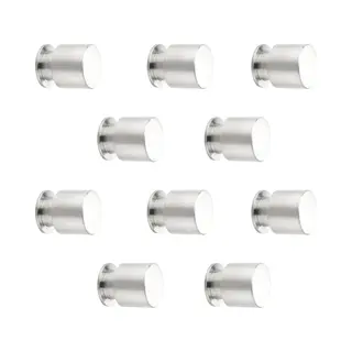 Sotech 10 Stück Möbelknöpfe Birmingham Ø 15 Mm Höhe 24 Mm Edelstahl Gebürstet Küchenknopf Edelstahlgriff