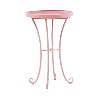Beliani Outdoor Beistelltisch Cavinia 40 Cm 40 Cm Metall Rosa