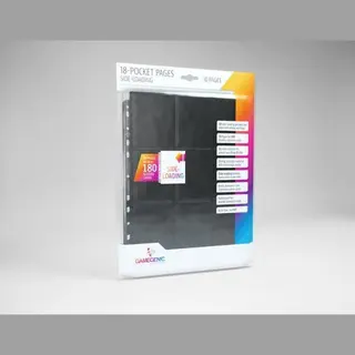 365games.co.uk Gamegenic Sideloading 18-Pocket Pages - 50 Sheets Included - Black