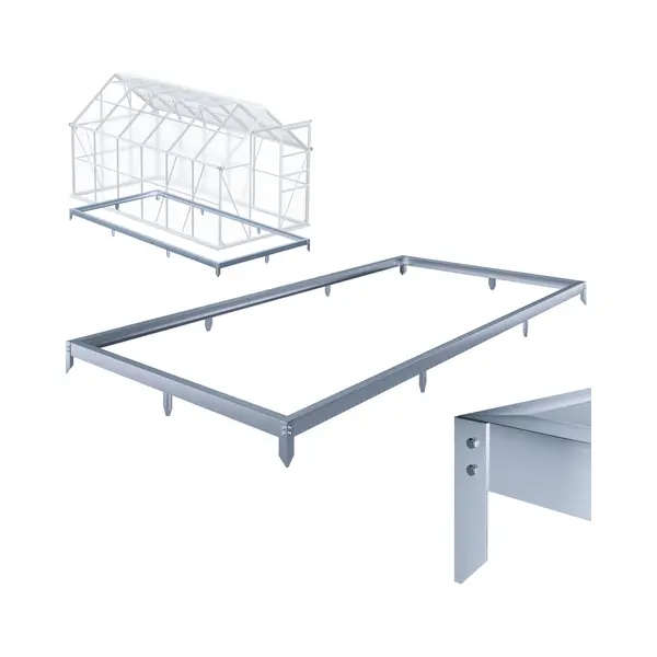 Gardebruk® Steel Foundation For Greenhouse 380x190x12cm Galvanised thumbnail