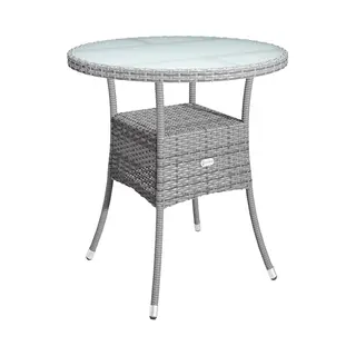 Casaria® Polyrattan-Tisch Grau Rund Ø60cm