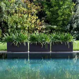 Casaria® Blumentopf Ethica 4er-Set Anthrazit Kunststoff 80x36x36cm