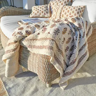 Loberon Plaid Arsalan Crème/bruin