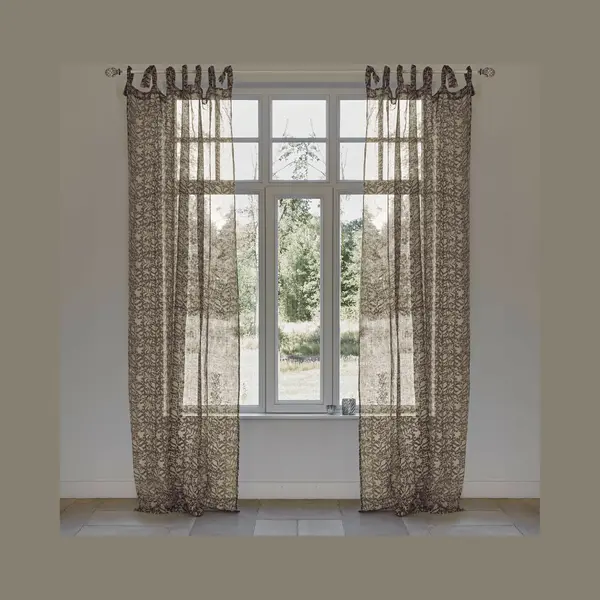 Loberon Gordijn Ziradayn Zwart/beige thumbnail