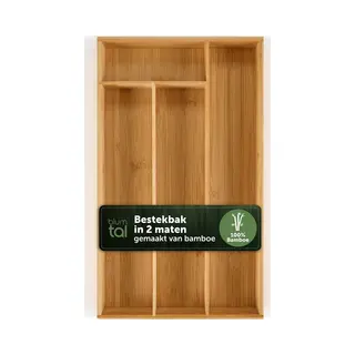 Blumtal Bestekbak Bamboe - Bamboe Ladeverdeler - 49 X 27 Cm - Standaard - 4 Vakken
