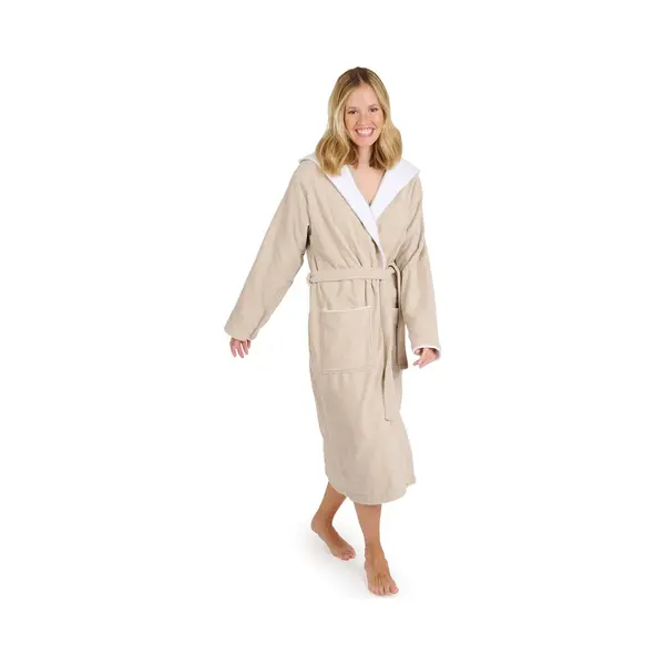 Blumtal Bademantel Damen, Mit Gefütterter Kapuze, Baumwolle, Und Samtigen Frottee-Velours, Oeko-Tex® Zertifiziert thumbnail