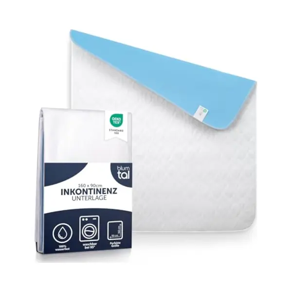 Blumtal® Inkontinenzunterlage Waschbar 160x90 Cm - Betteinlage Für Babys - Oeko-Tex Zertifizierte Inkontinenz Bettunterlage Weiss - Bettunterlage thumbnail