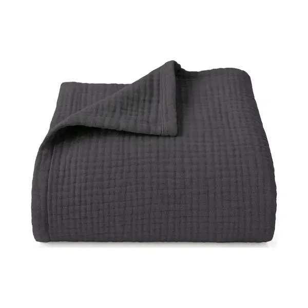 Blumtal Bedsprei Katoen Mousseline - Oeko-Tex Gecertificeerd - Lichtgewicht Sprei - 150 X 200 Cm - Antraciet thumbnail