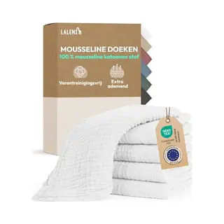 Laleni Spucktücher Baby Im 5er Set Aus Reiner Baumwolle - Schadstofffreie Mulltücher Weich 70x70 - Saugstarke Mussellintücher Baby - Musselin Tuch