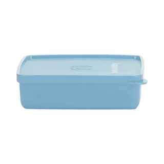 Tupperware Broodtrommel Klein Vierkant Blauw | Lunchbox | Vintage Trommel Lichtblauw Met Deksel