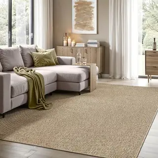The Carpet Teppich Kansas, Rechteckig, Höhe, 1 Mm, Moderner Robuster In Und Outdoor Teppich Jute Look