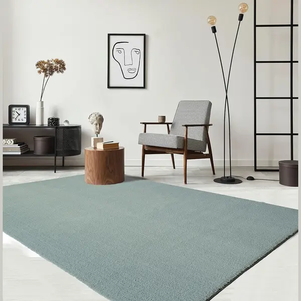 Mias Teppiche Mia's Teppiche Taos Cuddly Short Pile Rug, Non-Slip Underside, Washable Up To 30 Degrees, Super Soft, Fur Look, Blue, 160 X 220 Cm thumbnail