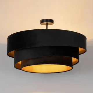 Lindby - Deckenlampe Jusari, Schwarz, Textil, Ø 56 Cm, E27