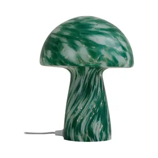 Lindby Tischleuchte Hubi, Grün, Glas, Ø 22 Cm, Pilzform