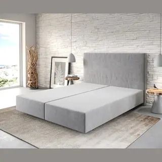 Delife Boxspringgestell Dream-Well 160x200 Cm Mikrofaser Grau