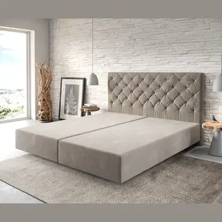 Delife Boxspringgestell Dream-Great 180x200 Cm Mikrofaser Beige