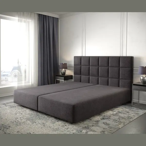 Delife Bettgestell Dream-Fine, Mikrofaser Schwarz 180x200 Cm thumbnail