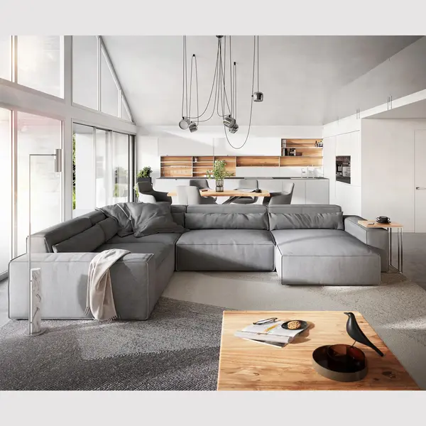 Delife Wohnlandschaft Sirpio Xl 360x260 Cm Mikrofaser Grau Recamiere Variabel thumbnail