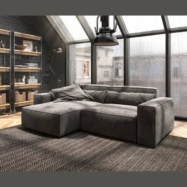 Delife Ecksofa Sirpio 230x155 Cm Mikrofaser Khakibraun Recamiere Variabel thumbnail