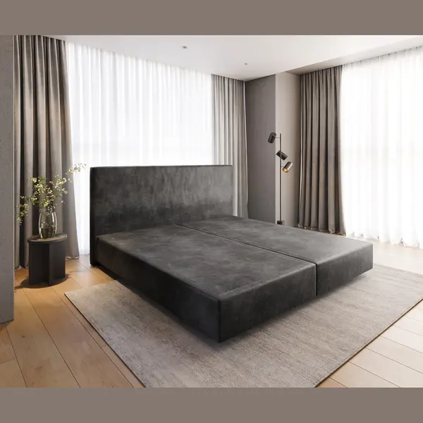 Delife Boxspringframe Dream-Well Microvezel Antraciet Vintage 200x200 Cm thumbnail